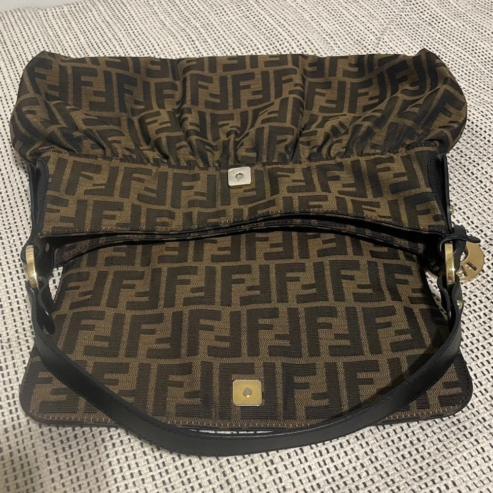 Fendi Zucca Canvas Shoulder Bag